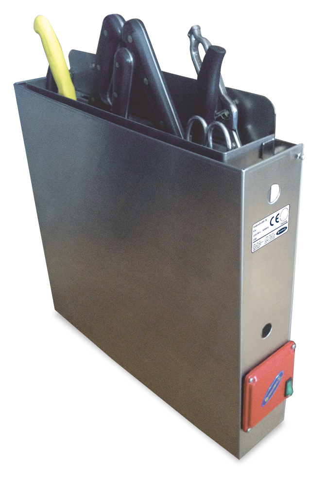 Esterilitzador de ganivets mitjançant aigua calenta per a adossar