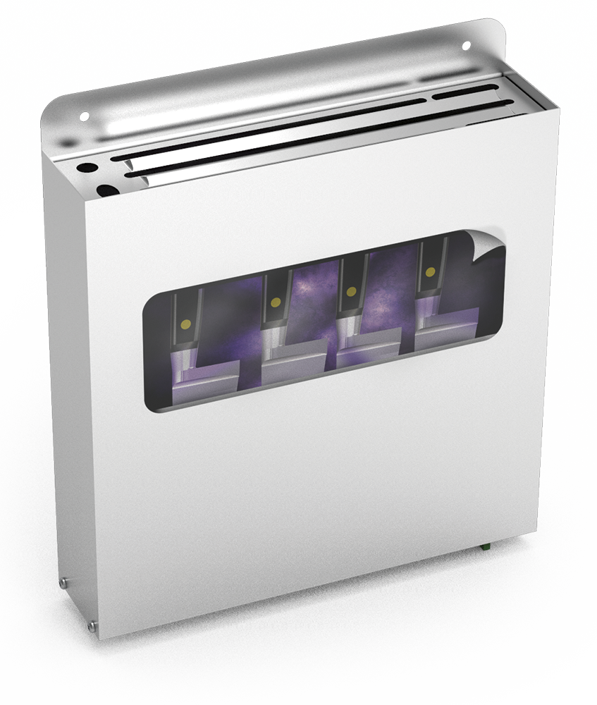 Esterilitzador de ganivets d'ozó per a adossar o mural, 20 ganivets