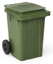 Contenedor de desperdicios con tapa y ruedas verde 60 lts.