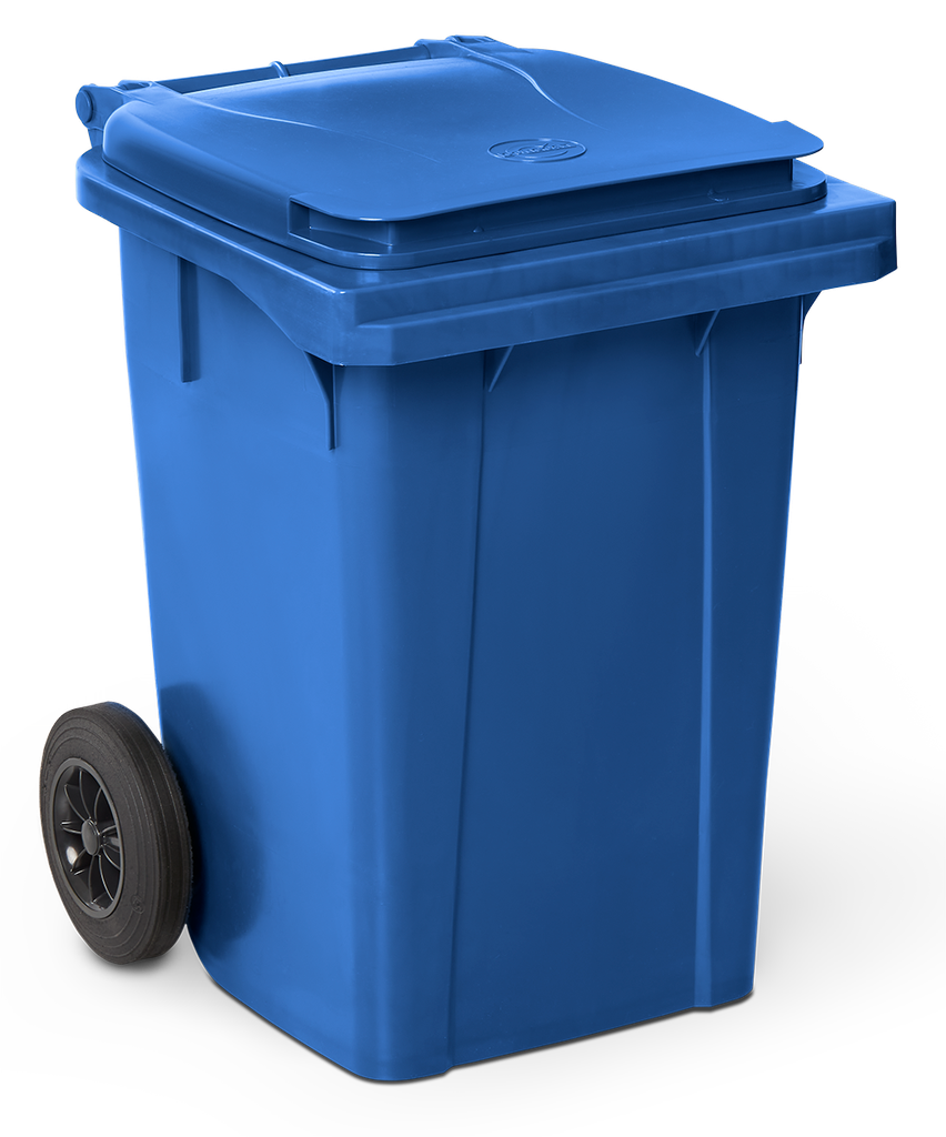 Contenedor de desperdicios con tapa y ruedas azul 60 lts.