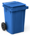 Contenedor de desperdicios con tapa y ruedas azul 60 lts.