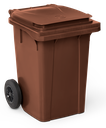 Contenidor de desaprofitaments amb tapa i rodes marró 60 *lts.