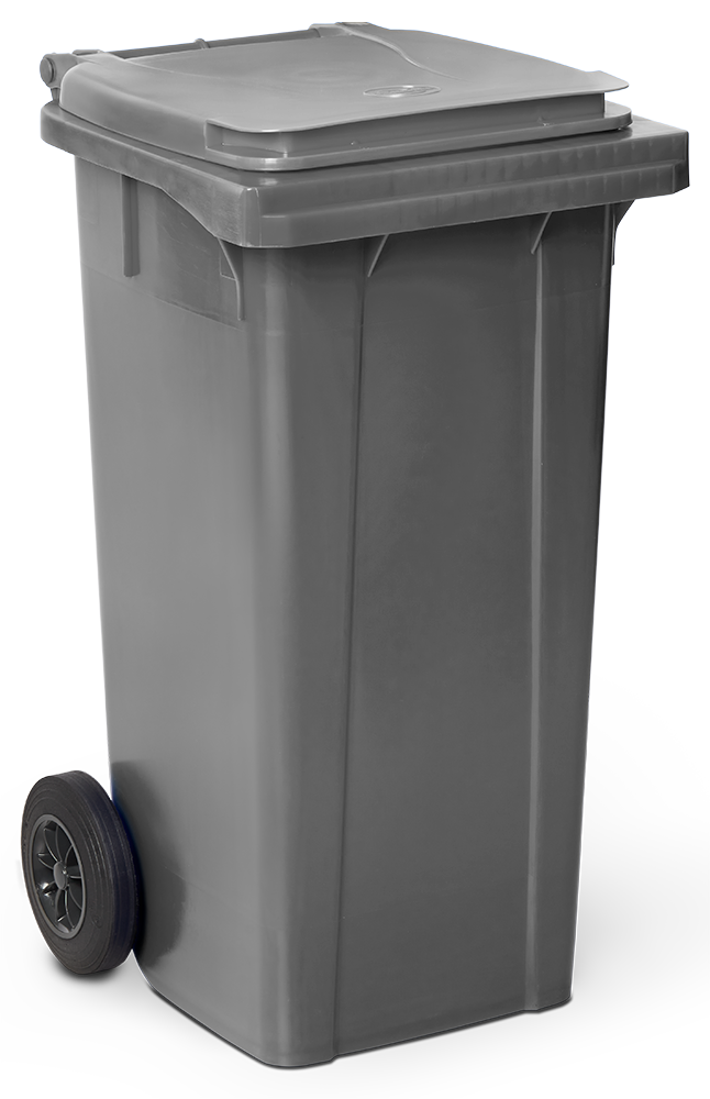 Contenedor de desperdicios con tapa y ruedas gris 120 lts.