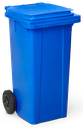 Contenedor de desperdicios con tapa y ruedas azul 120 lts.