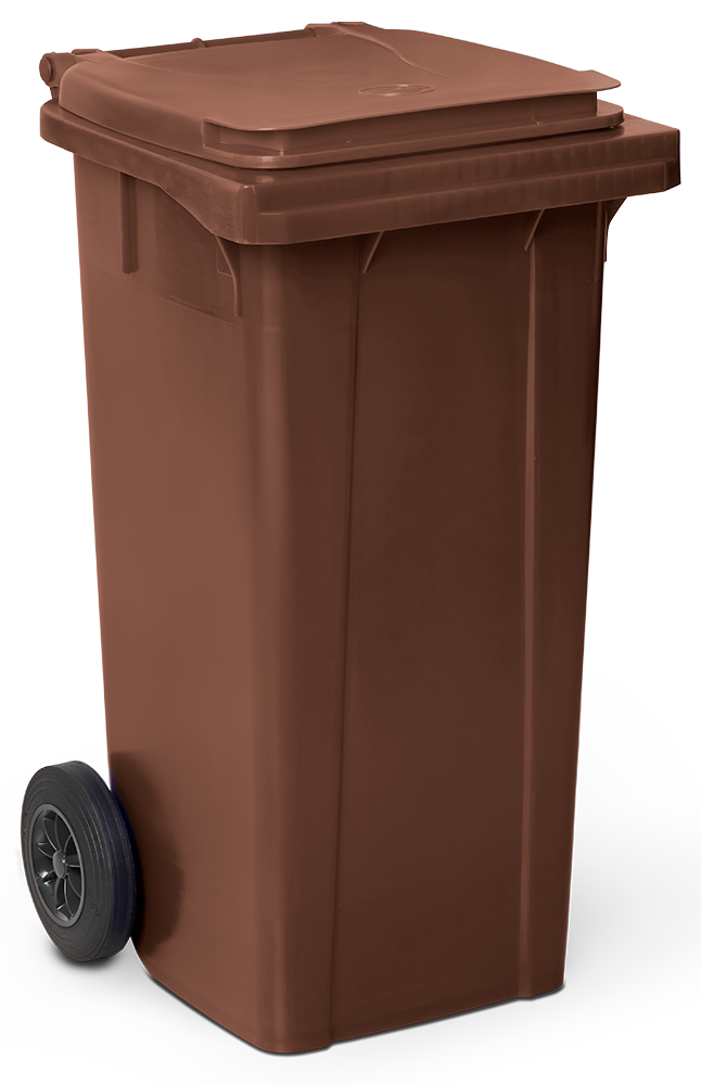 Contenidor de desaprofitaments amb tapa i rodes marró 120 *lts.