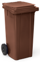 Contenedor de desperdicios con tapa y ruedas marrón 120 lts.
