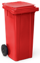 Contenidor de desaprofitaments amb tapa i rodes vermell 120 *lts.