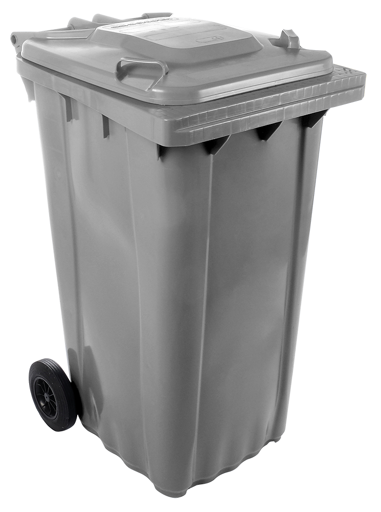 Contenedor de desperdicios con tapa y ruedas gris 240 lts.
