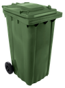 Contenidor de desaprofitaments amb tapa i rodes verda 240 *lts.