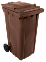 Contenidor de desaprofitaments amb tapa i rodes marró 240 *lts.