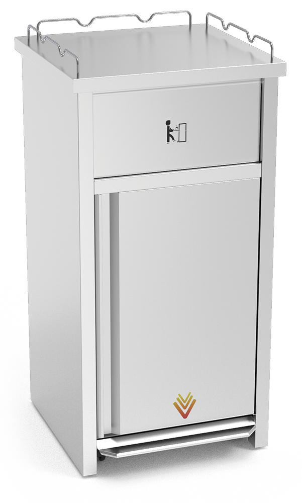 Contenidor *inox *XS per a buidatge de safates (*Fast-*Food)