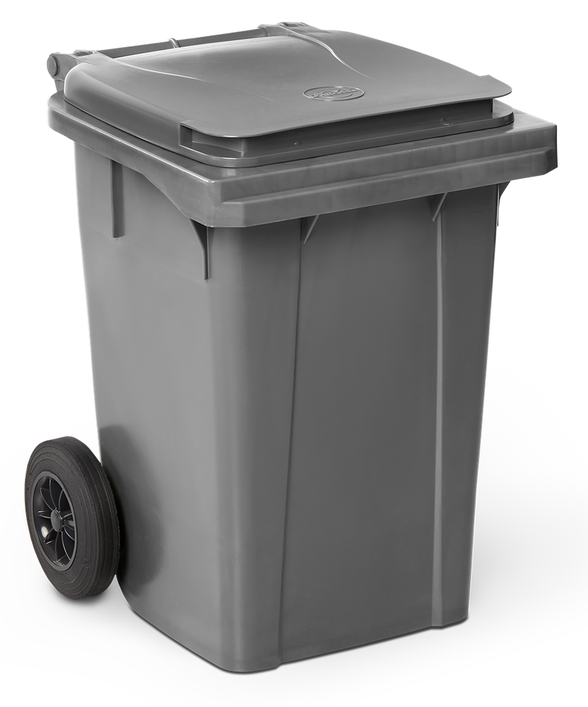 Contenedor de desperdicios con tapa y ruedas gris 60 lts.