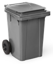 Contenedor de desperdicios con tapa y ruedas gris 60 lts.
