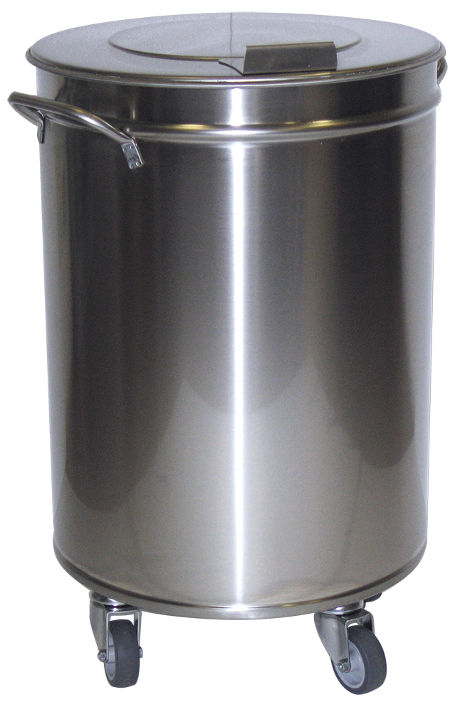 Contenidor *inox amb tapa i rodes desmuntables