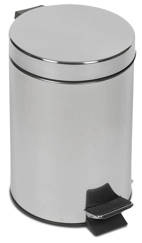 Papelera inox con tapa y pedal
