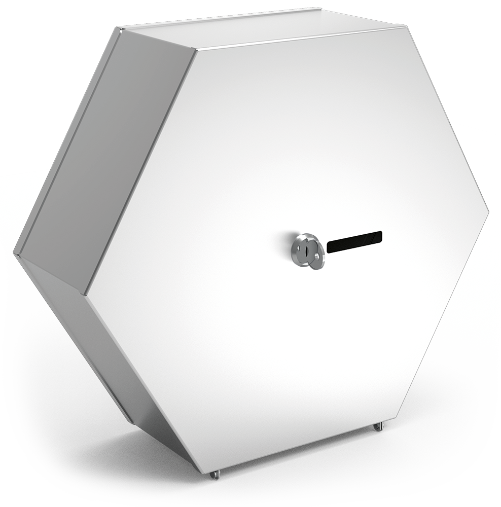 Dispensador inox hexagonal de papel higiénico