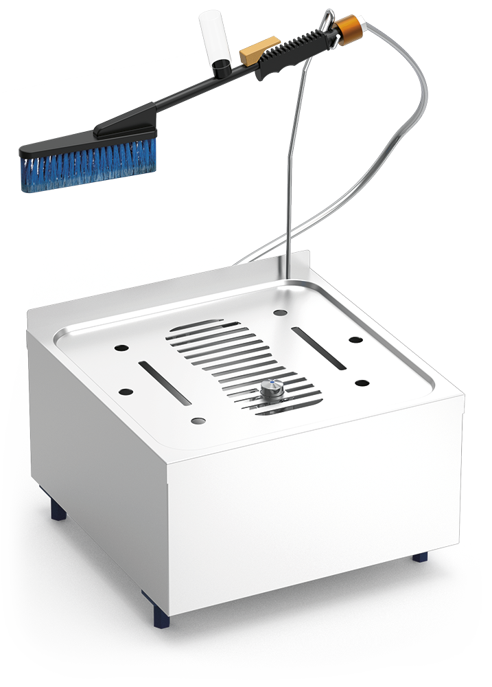 *Lavabotas manual en acer inoxidable