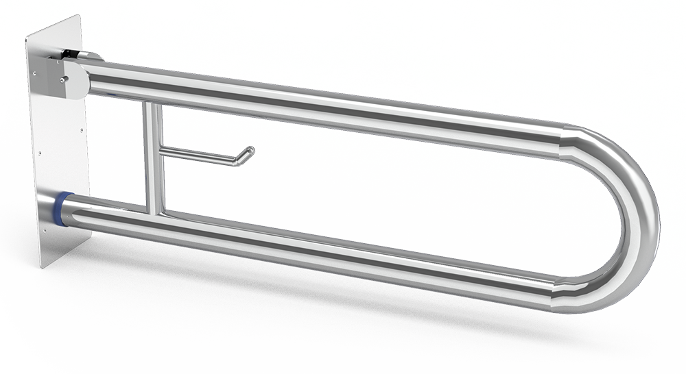 Barra de apoyo inox mural vertical abatible