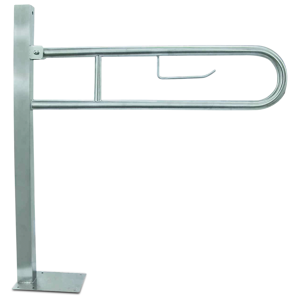 Barra de apoyo inox abatible. Anclaje a suelo