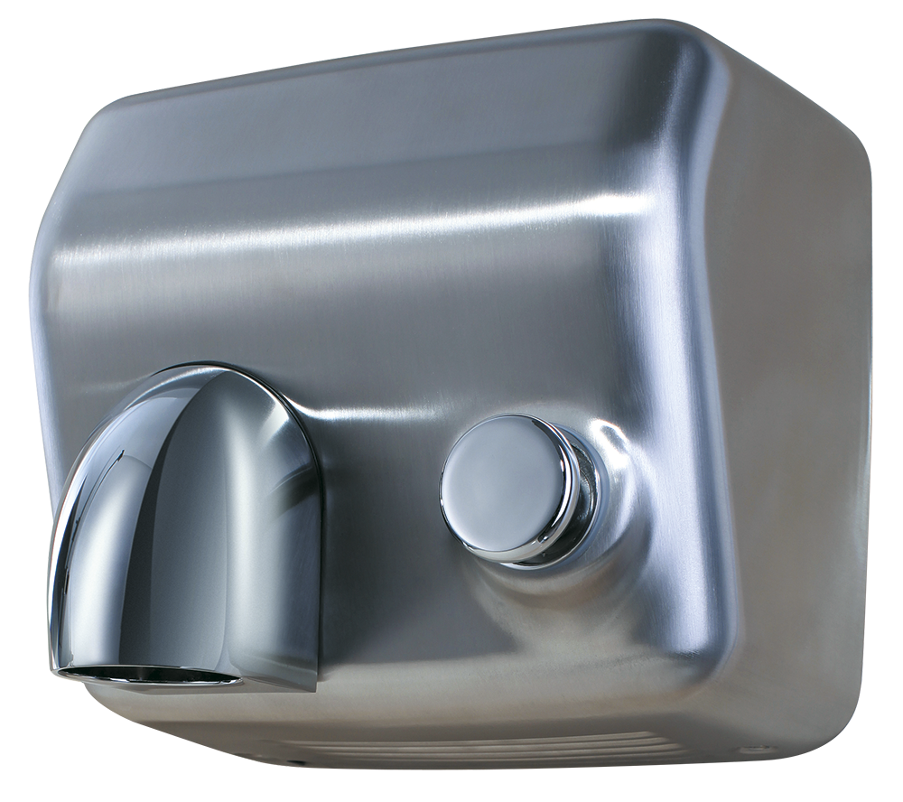 Secamanos inox con pulsador y tobera