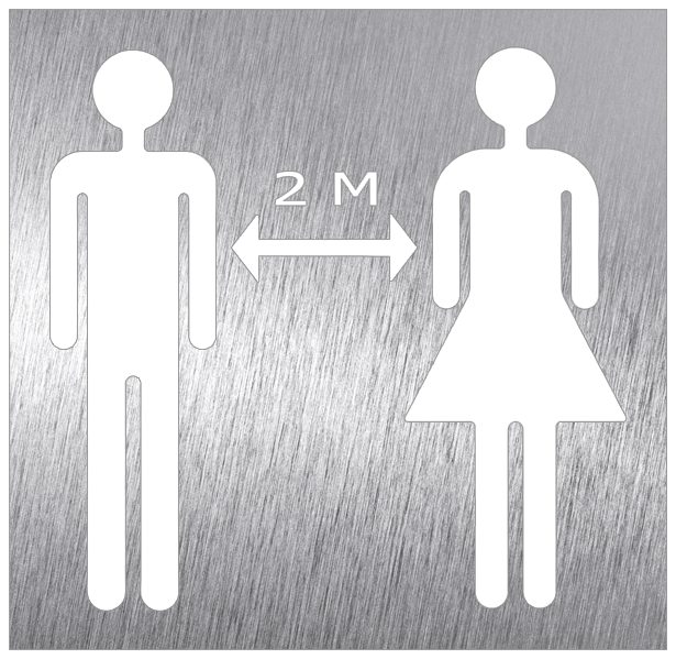 Pictograma inox Covid - Distancia de seguridad