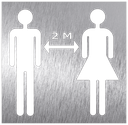 Pictograma inox Covid - Distancia de seguridad