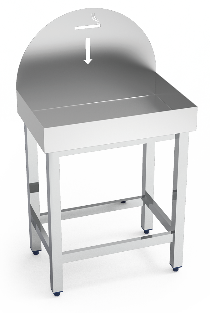 Cenicero inox con soporte y depósito de arena