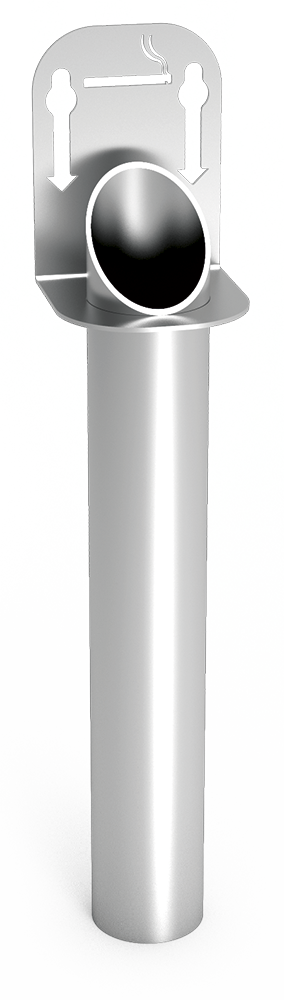 Cenicero inox mural para espacios reducidos