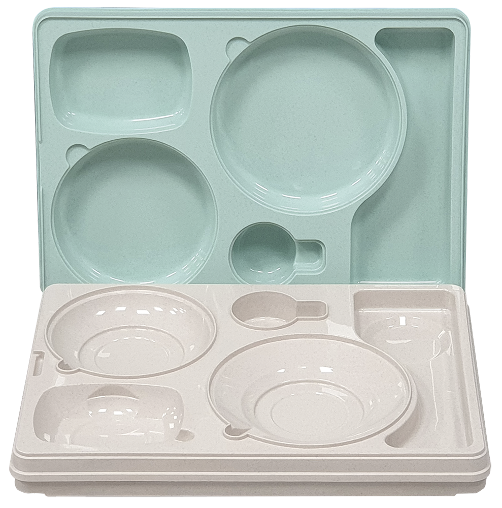 Bandeja isotérmica polipropileno Euronorm 1/1 para colectividades (base + tapa) 5 compartimentos