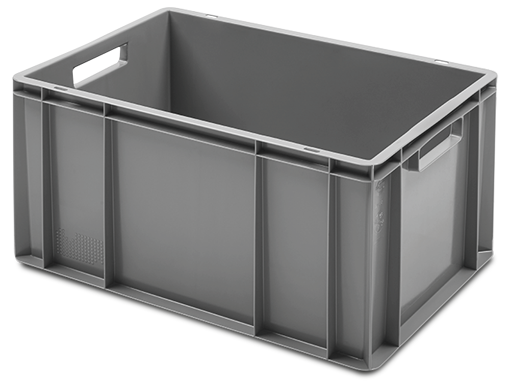 Cajón liso apilable gris