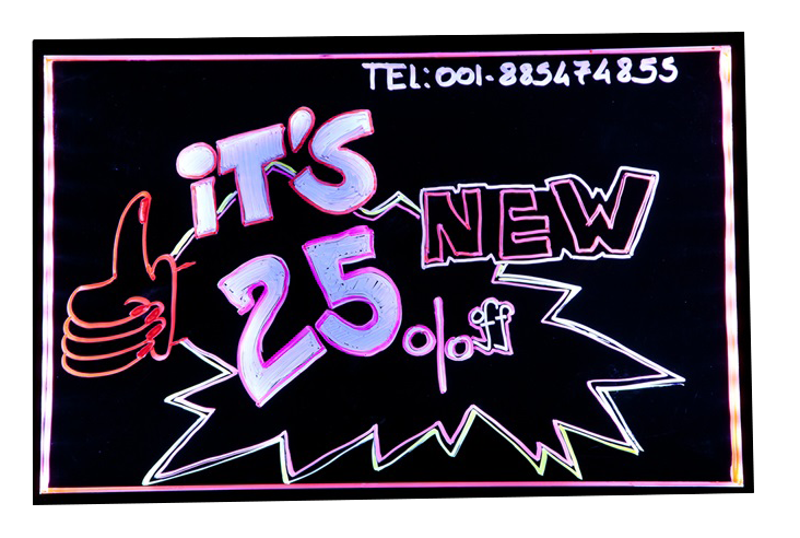 Pizarra de led mural