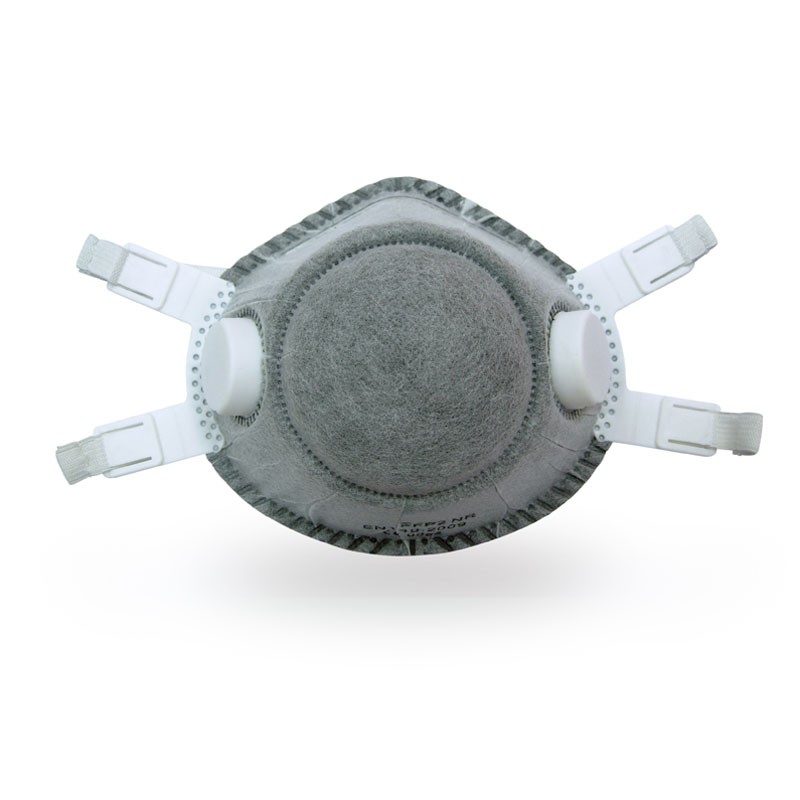 FFP2 NR, mascarilla preformada con 2 válvulas carbón activo