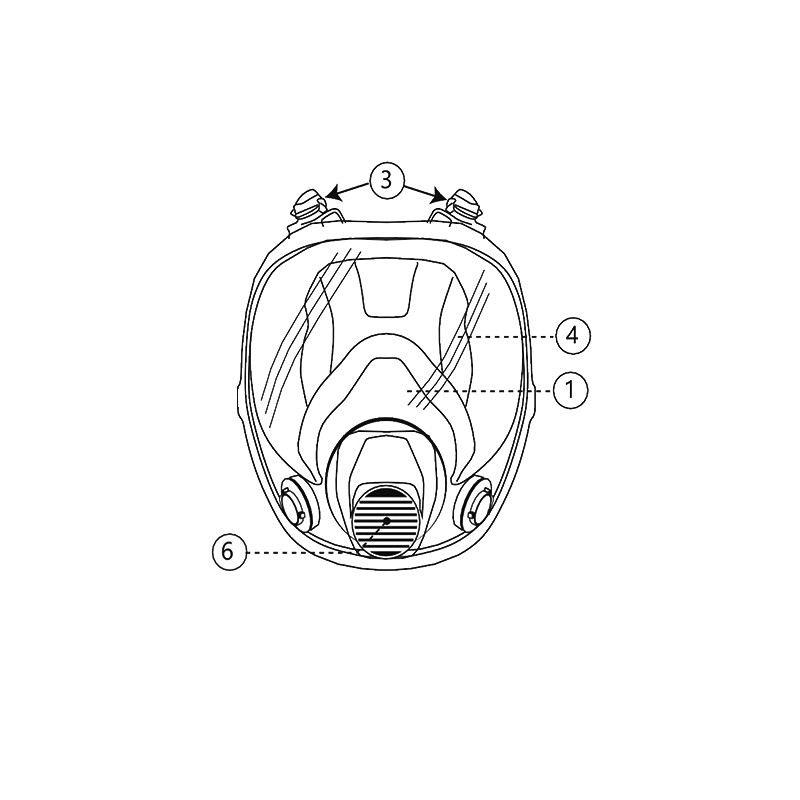 MÁSCARA 4700, PIEZA CENTRAL Y VALVULA EXHALACION