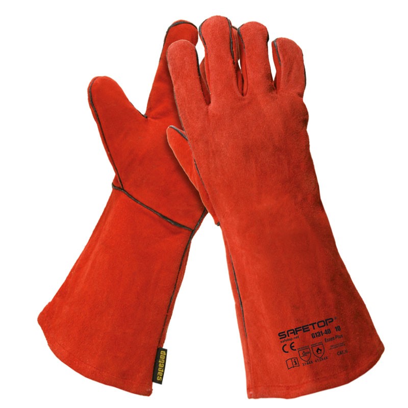 ESSEN PLUS,  guante de soldador rojo 40 cm talla única