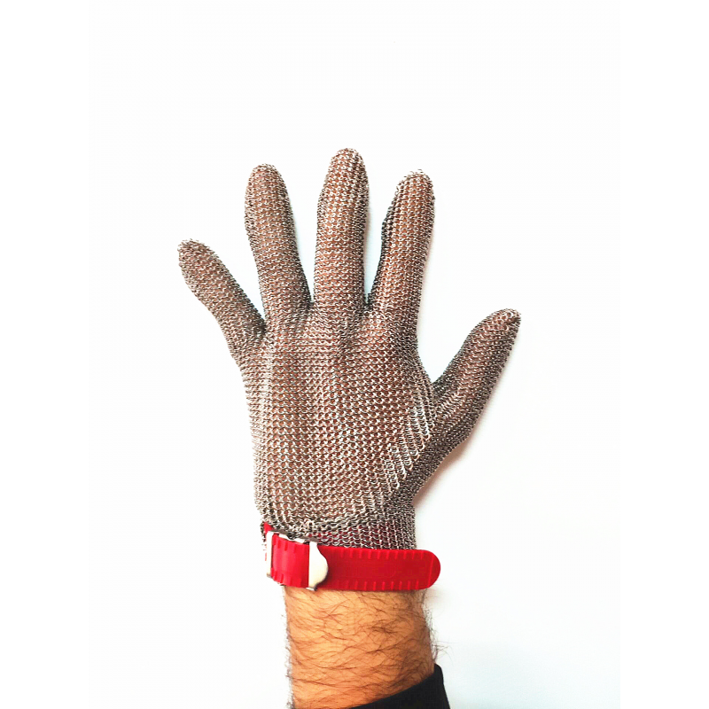 NK-COTE CORTO, guante malla acero correa de plástico