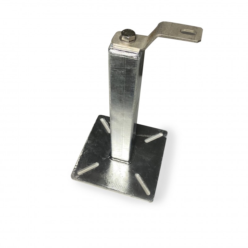 Anclaje Poste, C/base de 200x200+poste 400mm+anilla Enganche