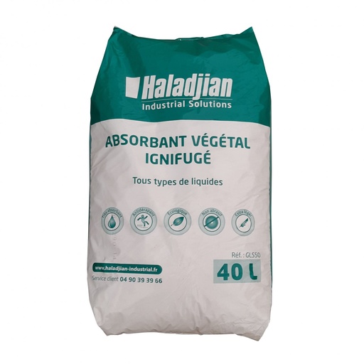 [GLS50] BOLSA DE 40 LITROS DE ABSORBENTE VEGETAL IGNÍFUGO UNIVERSAL.