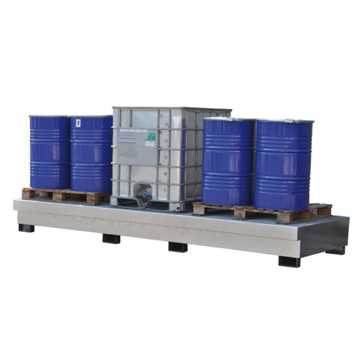 [885.716.15] CUBO DE RETENCIÓN PARA ESTANTERÍA 1500 LITROS CON REJILLA 3280 X 1270MM