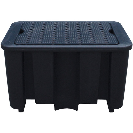 [043.443.88] Cubeto De Retención De Polietileno De 250L Para 1 Bidón, Rejilla De Plástico.