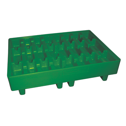 [016.026.79] Cubeto De Retención De Polietileno De 17L Transportable Lleno.