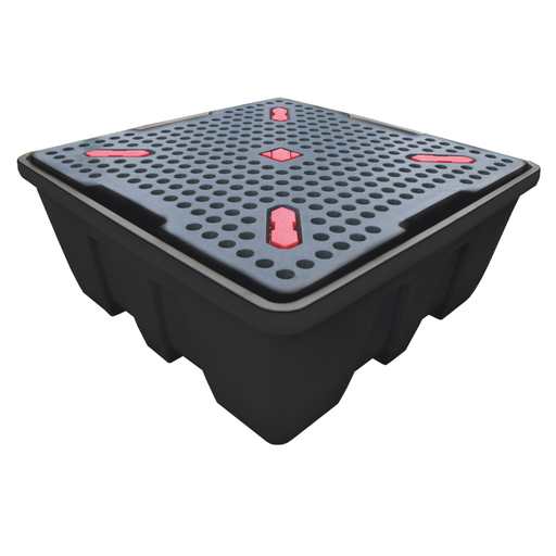 [034.274.13] Cubeto De Retención De Polietileno Encajable De 1260L Para 1 Ibc Rejilla De Plástico.