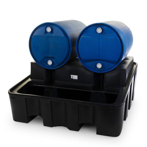 [039.076.79] Poste De Trasiego De Polietileno Sobre Retención De 450L Para 2 Bidones.