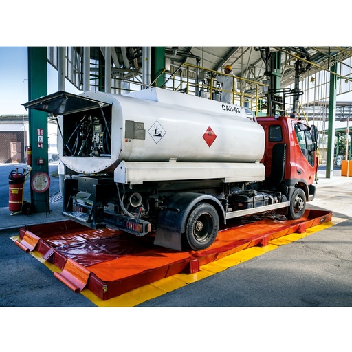 [119.758.22] KIT DE CUBETO FLEXIBLE DE 8750L CON SOPORTES PLEGABLES, ALFOMBRA Y BANDAS DE RODADURA.