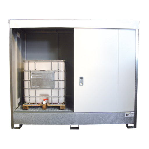 [037.636.44] CONTENEDOR CON PUERTAS CORREDERAS DE 1 NIVEL PARA 2 IBC.