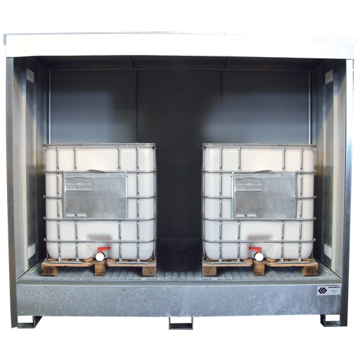 [047.310.38] CONTENEDOR SIN PUERTA DE 1 NIVEL PARA 2 IBC.