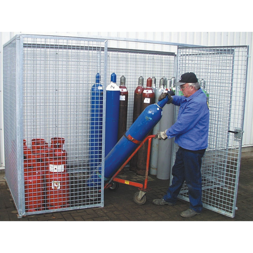 [031.589.62] JAULA DE REJILLA PARA 60 BOTELLAS DE GAS SIN TECHO CON 1 PUERTA.