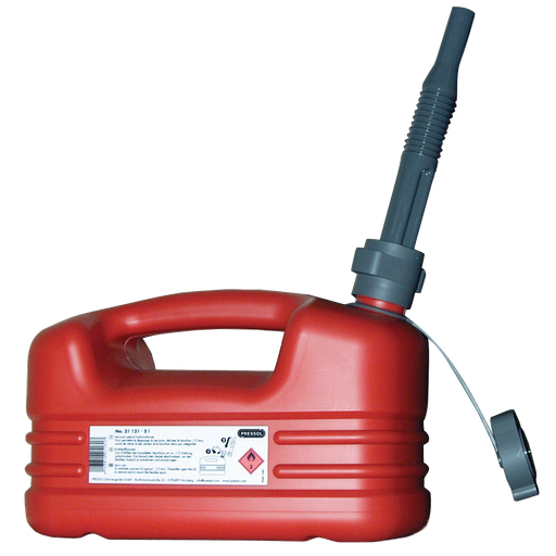 [028.969.55] BIDÓN DE TRANSPORTE PEAD ROJO PARA GASÓLEO Y GASOLINA 5L CON CÁNULA