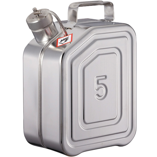 [004.115.71] BIDÓN DE TRANSPORTE DE ACERO INOXIDABLE 5L PARA LÍQUIDOS INFLAMABLES Y EXPLOSIVOS