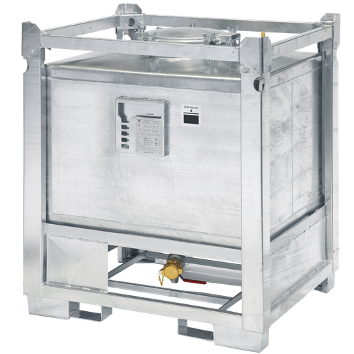 [047.578.28] Depósito De Acero Galvanizado De Pared Simple Con Válvula De Drenaje, 1000 Litros.