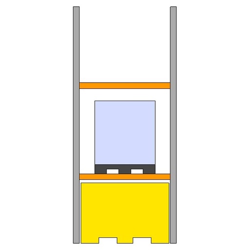 [RCU1N1PS] Estanteria 2 Niveles, 1 Grg Por Nivel, Cubeto 1000L